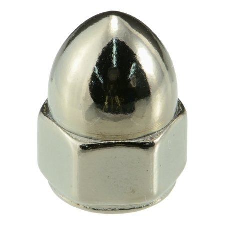 MIDWEST FASTENER High Crown Cap Nut, 1/4"-28, Steel, Chrome Plated, 8 PK 34391